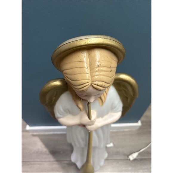 HTF Vtg TPI Lighted Blow Mold 34" Angel with Horn Christmas Nativity Works. - Picture 3 of 11
